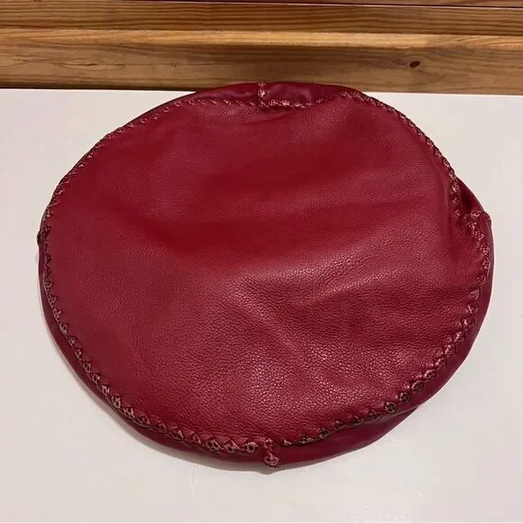 Authentic Bottega Veneta Large Brick Red Cervo Disc Boho Bag Intrecciato-Trimmed - Picture 5 of 12